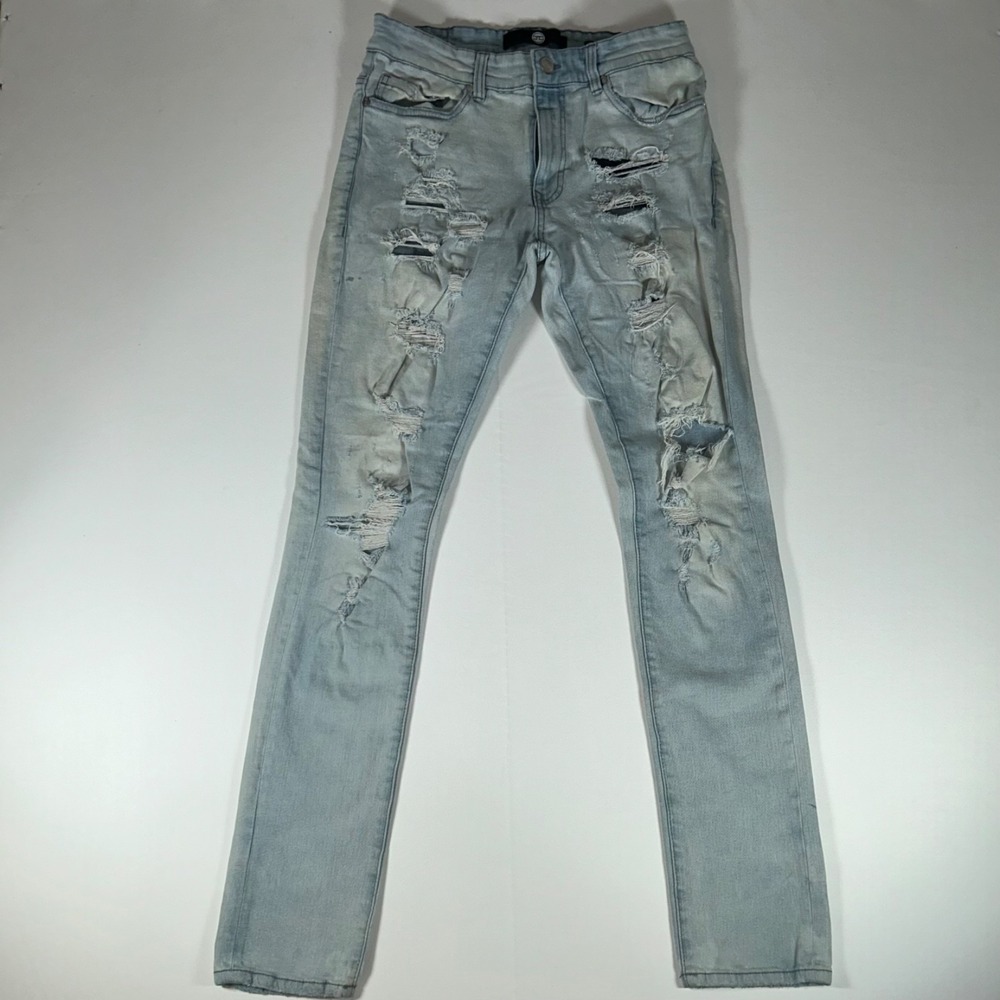 Jordan Craig Sean Fit Jeans Mens 32x32 Light Wash Ripped Distressed Stretch